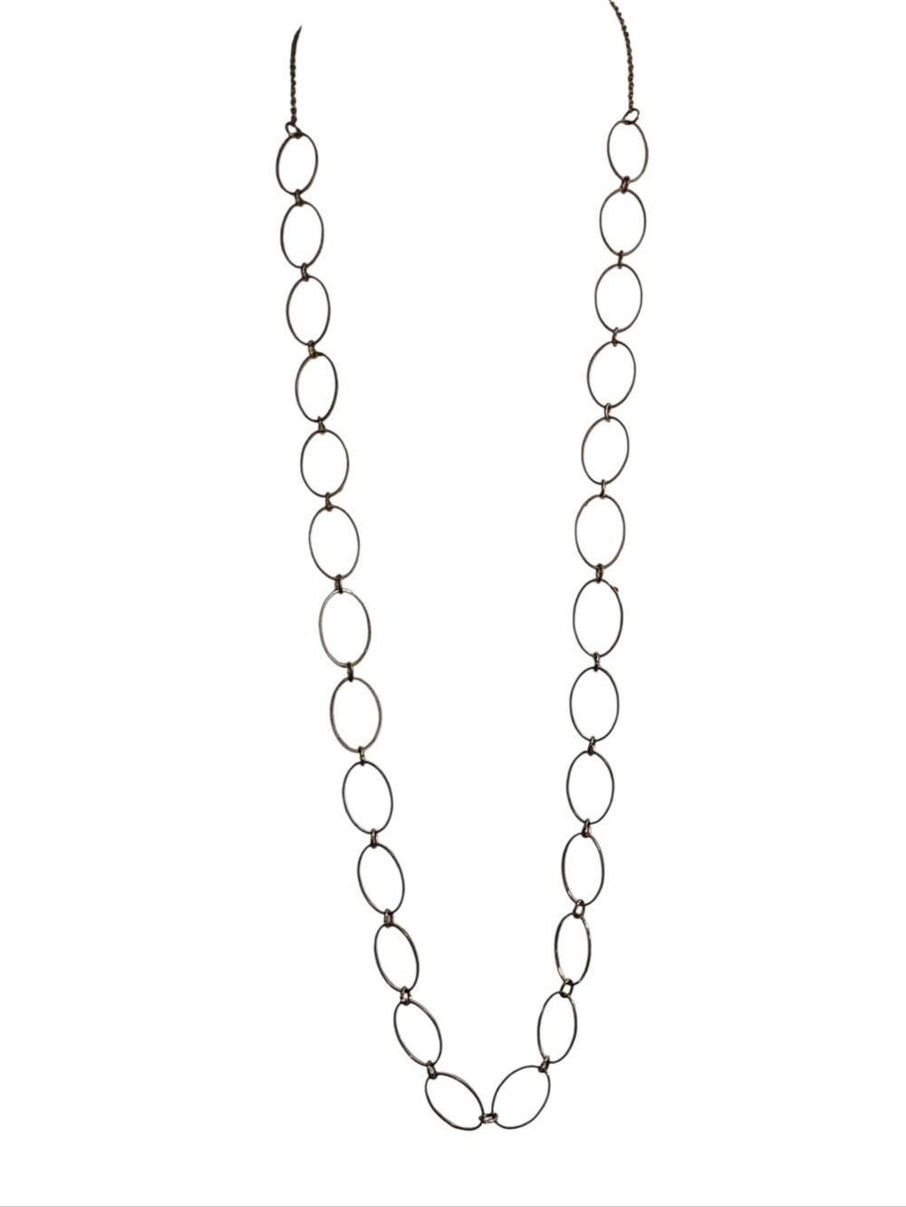 EsMor Goldtone Oval Link Necklace